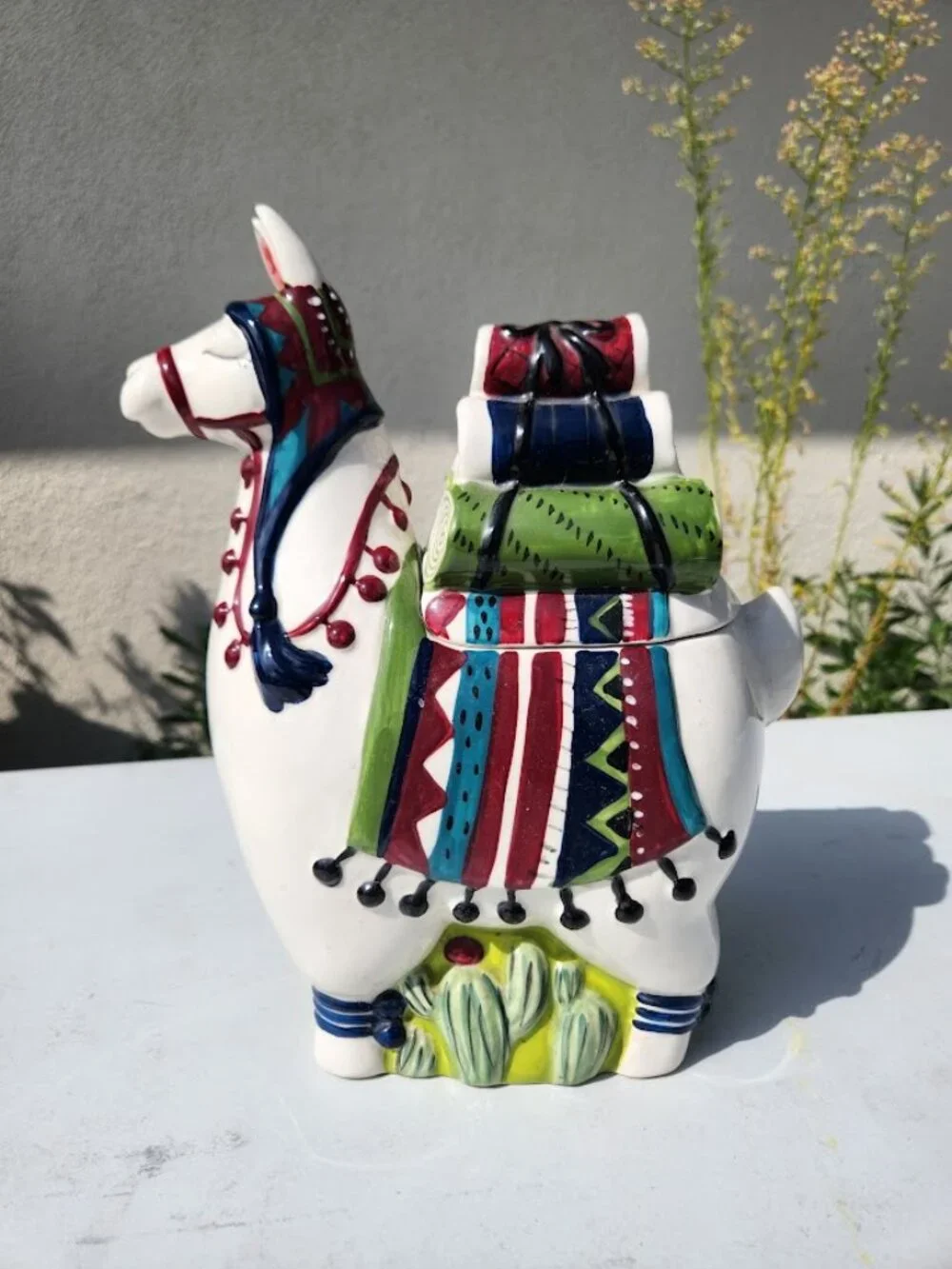 Blue Sky Ceramic Llama Alpaca Cookie Jar Kitchen Decor Decorations 11.5